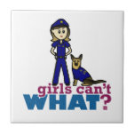 Woman K-9 Police Officer Tiles