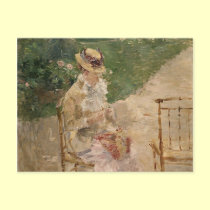 Woman Knitting, Berthe Morisot Fine Ar postcards by vintagegiftmall Woman Knitting, Berthe Morisot Fine Ar postcards