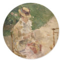 Woman Knitting, Berthe Morisot Fine Ar stickers by vintagegiftmall Woman Knitting, Berthe Morisot Fine Ar stickers