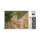 Woman Knitting, Berthe Morisot Fine Art Stamps