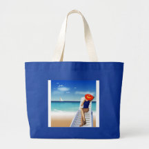 woman laying on the beach canvas bag