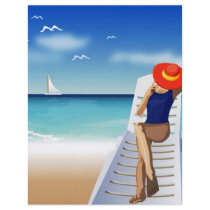 woman laying on the beach flyers