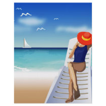 woman laying on the beach letterhead
