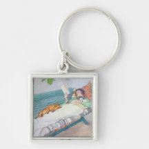 Woman Lying on a Bench, 1913 Keychain