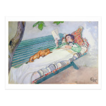 Woman Lying on a Bench, 1913 (w/c on paper) Postcard