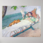 Woman Lying on a Bench, 1913 (w/c on paper) Poster