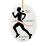 Woman Marathon Runner Ornament in Pink Woman Marathon Runner Ornament in Pink