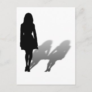 Woman Missing Woman Silhouette postcard