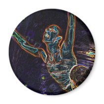 woman neon style magnet
