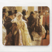 Woman of Fashion by Tissot, Vintage Victorian Art Mousepads