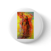 WOMAN OF INDIA WITH SACRED BEADS PINBACK BUTTON