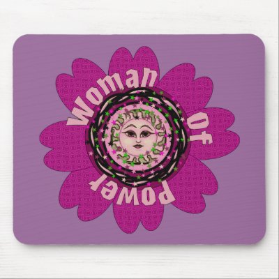 Woman Of Power Flower Mouse Pads by orsobear