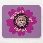 Woman Of Power Flower Mouse Pads