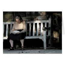 Woman on a Bench Greeting Card