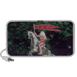 Woman on a white horse, with leopards fantasy art iPod speaker