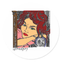 woman  on bed stickers