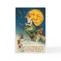 Woman on Broomstick All Halloween cards