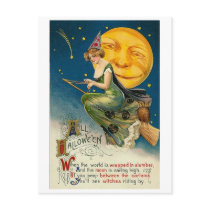 Woman on Broomstick All Halloween postcards by vintagehalloween Woman on Broomstick All Halloween postcards