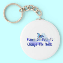 Woman On Path keychains