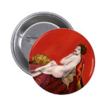 Woman on Red Sofa Pin