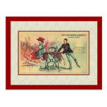 Woman on Sewing Machine on Ice Postcards