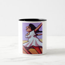 Woman on the beach mugs