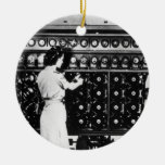 Woman Operating WWII  Decryption Machine Christmas Ornament