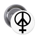 Woman Peace Sign Button