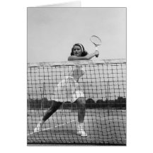 Woman Playing Tennis Greeting Card