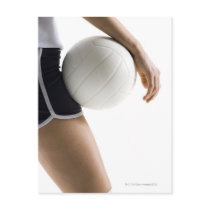 woman playing volleyball post card