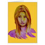 Woman Portrait Rough Look Hand Painted Cards