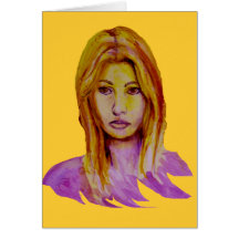 Woman Portrait Rough Look Hand Painted Cards