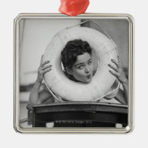 Woman Posing 3 Christmas Tree Ornament