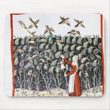 Woman Protecting her Crop of Millet Mousepad