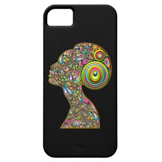 Woman Psichedelic Design Portrait iPhone 5 Cases