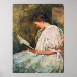 Woman reading a book, title nameless posters