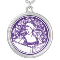 Woman reading pendants