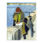 Woman Reading Post Cards