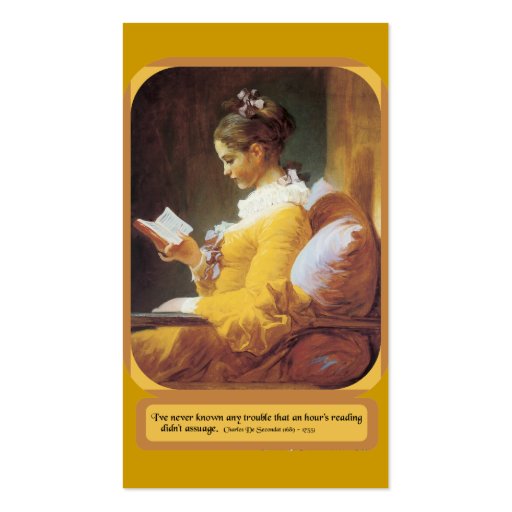 Woman Reading  Regular Business Card (front side)