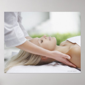 Woman receiving massage poster