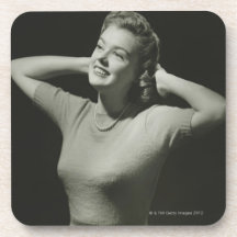 Woman Relaxing Beverage Coaster
