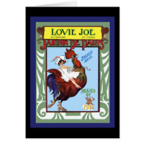 Woman Riding Chicken Greeting Card