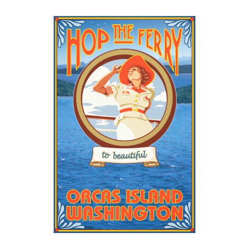 Woman Riding Ferry - Orcas Island, Washington Canvas Prints