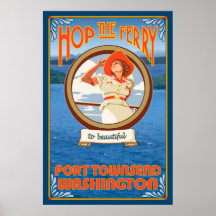 Woman Riding Ferry - Port Townsend Washington Posters