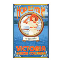 Woman Riding Ferry - Victoria, BC Canada Gallery Wrapped Canvas
