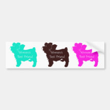 Woman’s Best Friend colorful dog silhouettes Bumper Stickers