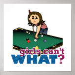 Woman Shooting Pool Posters