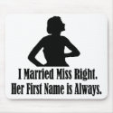 Woman silhoutte and funny sexist text. mousepads