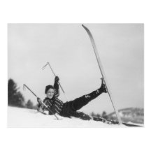 Woman Skier 2 Post Card