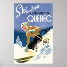Woman Skiing - Both English and French Poster
